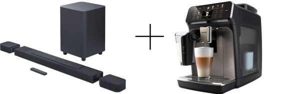 JBL Bar 1000 7.1.4 Zwart + Subwoofer + PHILIPS EP5549/70 Volautomatische espressomachine Zwart